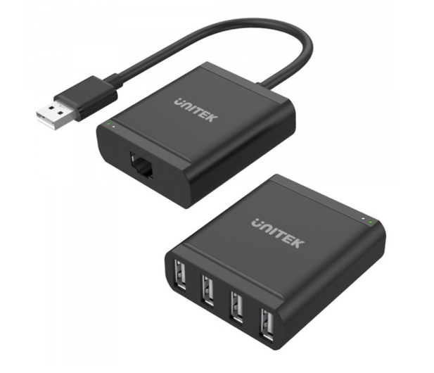 UNITEK Przedłużacz USB2.0 over IP 4xUSB; 60m; Y-2516 - 517665 - zdjęcie